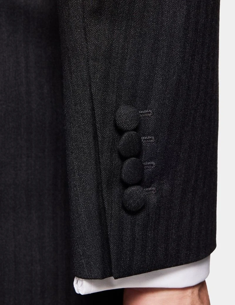 Tailored Fit Charcoal 1913 Morning Suit Jacket thumbnail 7