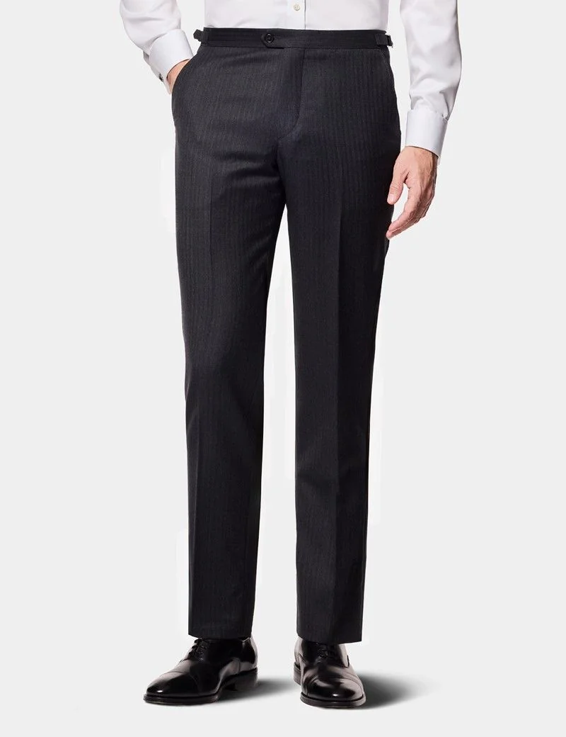 Tailored Fit Charcoal 1913 Morning Suit Trousers With Side Adjusters thumbnail 2
