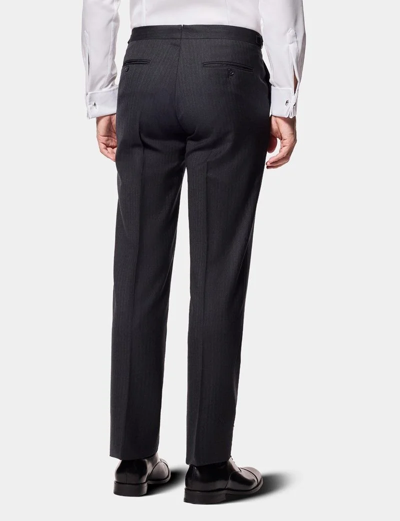 Tailored Fit Charcoal 1913 Morning Suit Trousers With Side Adjusters thumbnail 4