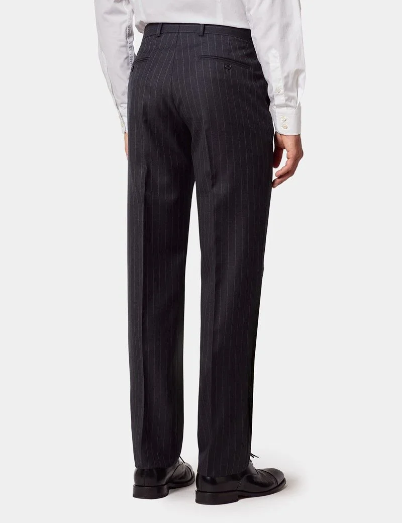 Tailored Fit Charcoal Chalk Stripe 1913 Suit Trousers thumbnail 4