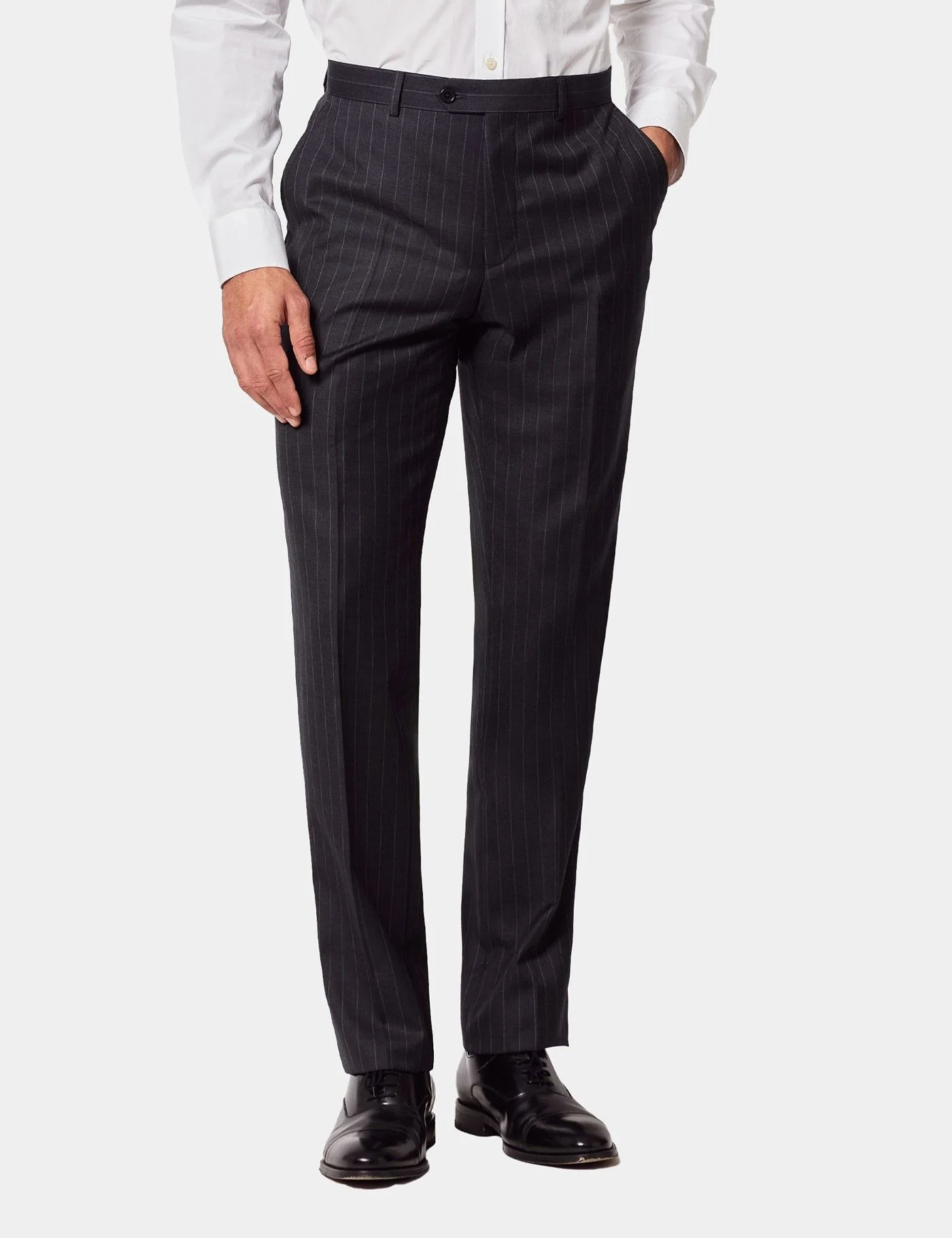 Tailored Fit Charcoal Chalk Stripe 1913 Suit Trousers primary image