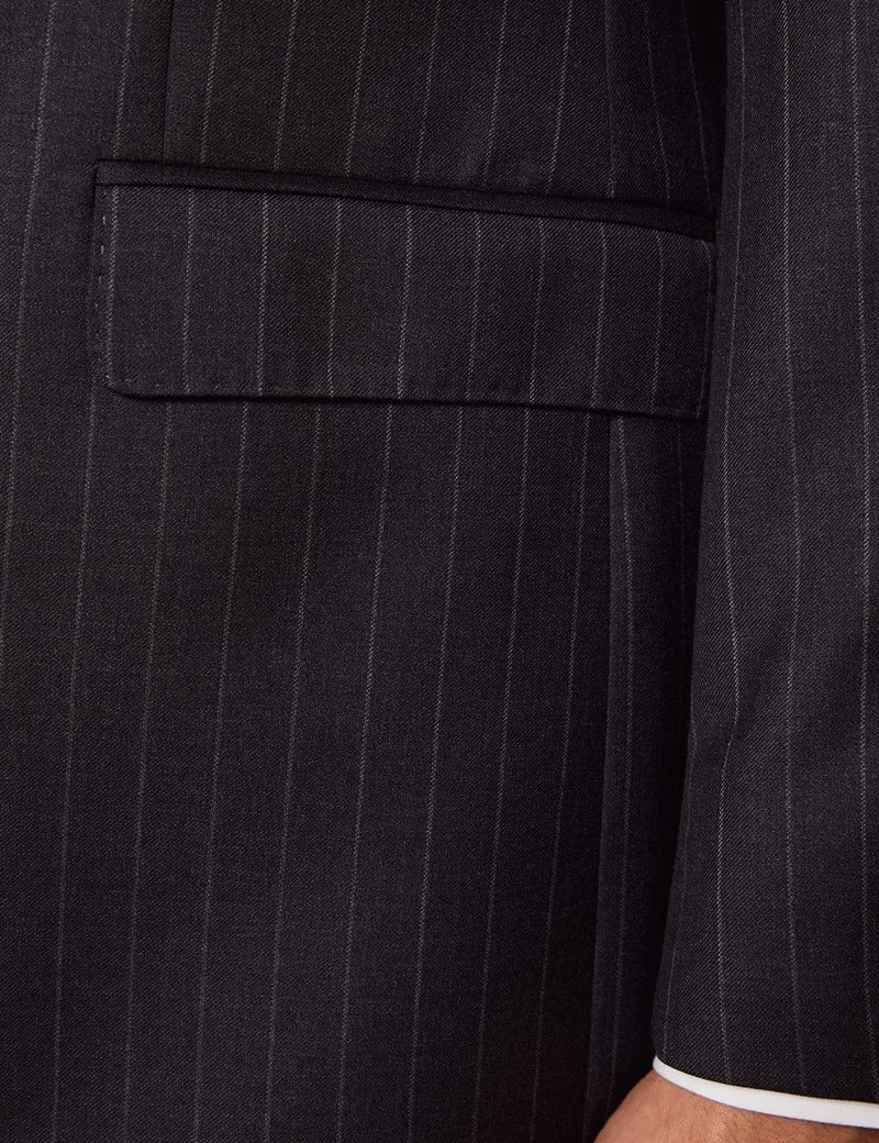 Tailored Fit Charcoal Chalk Stripe 1913 Suit thumbnail 5