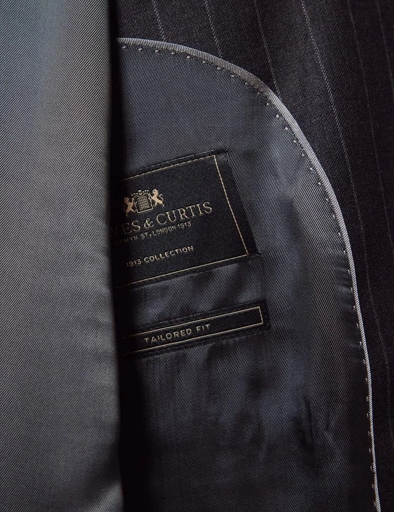 Tailored Fit Charcoal Chalk Stripe 1913 Suit thumbnail 6