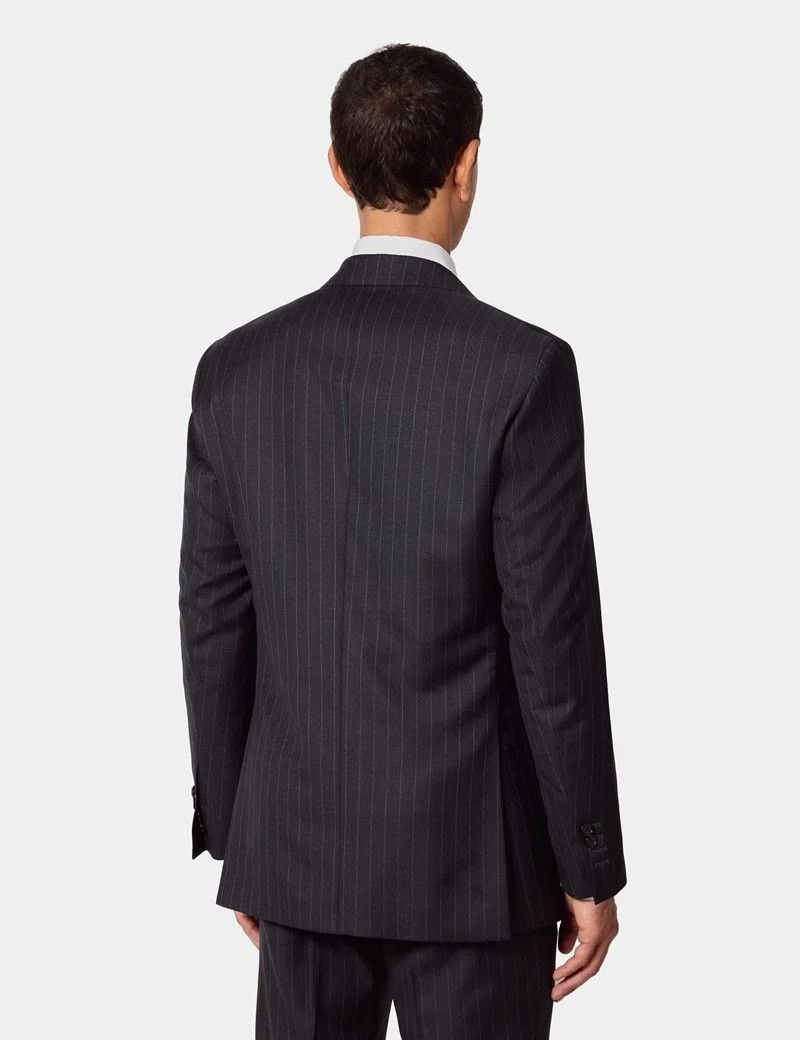 Tailored Fit Charcoal Chalk Stripe 1913 Suit thumbnail 7