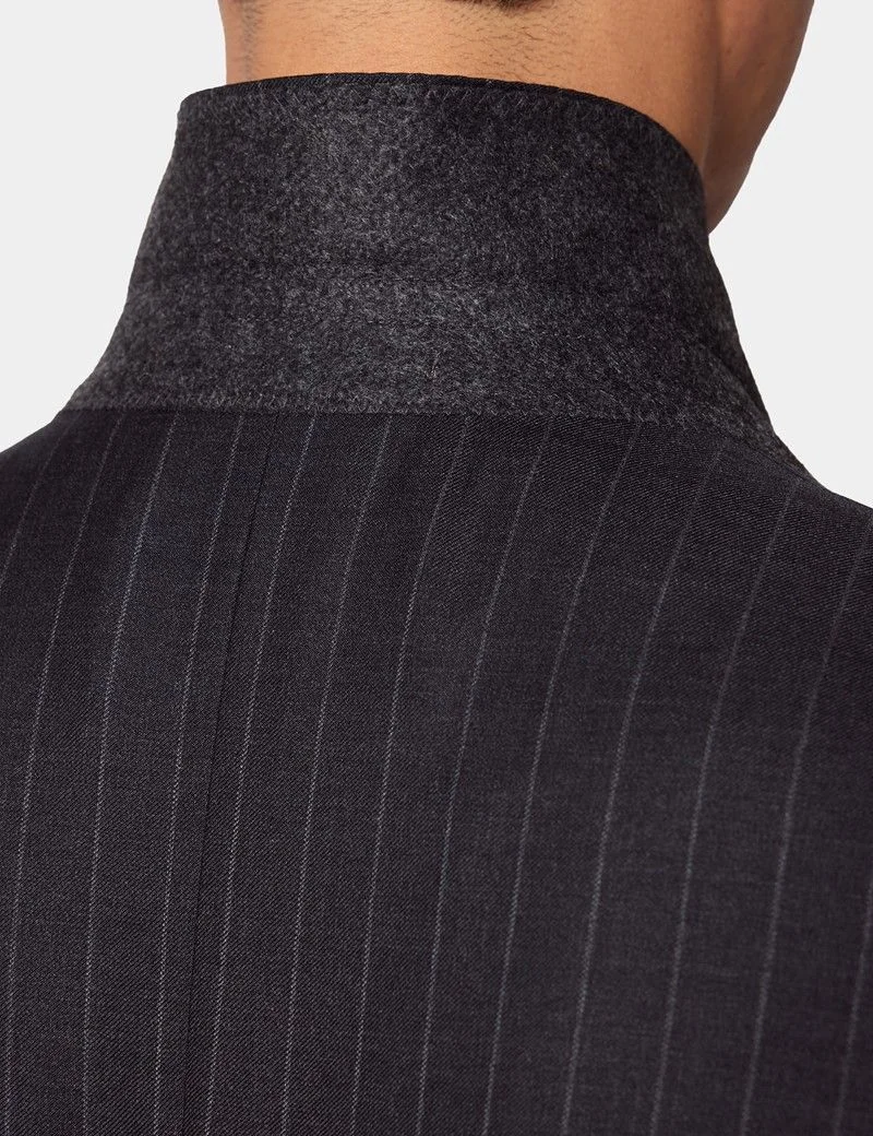 Tailored Fit Charcoal Chalk Stripe 1913 Suit thumbnail 8