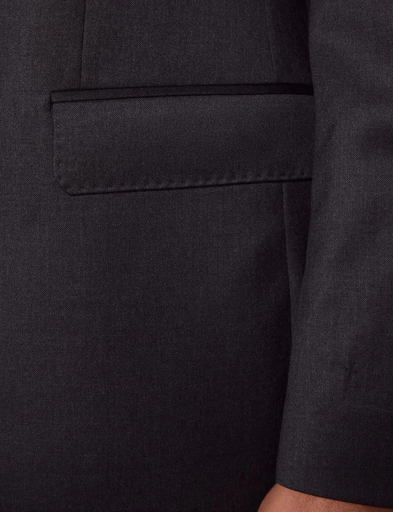Tailored Fit Charcoal Twill 1913 Suit Jacket thumbnail 3