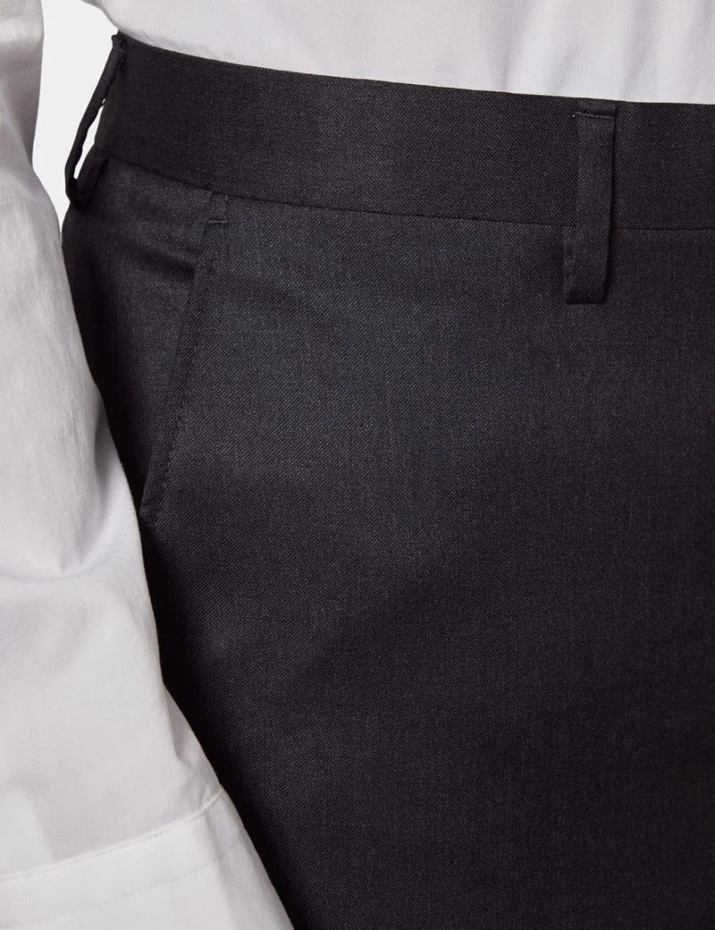 Tailored Fit Charcoal Twill 1913 Suit Trousers thumbnail 3