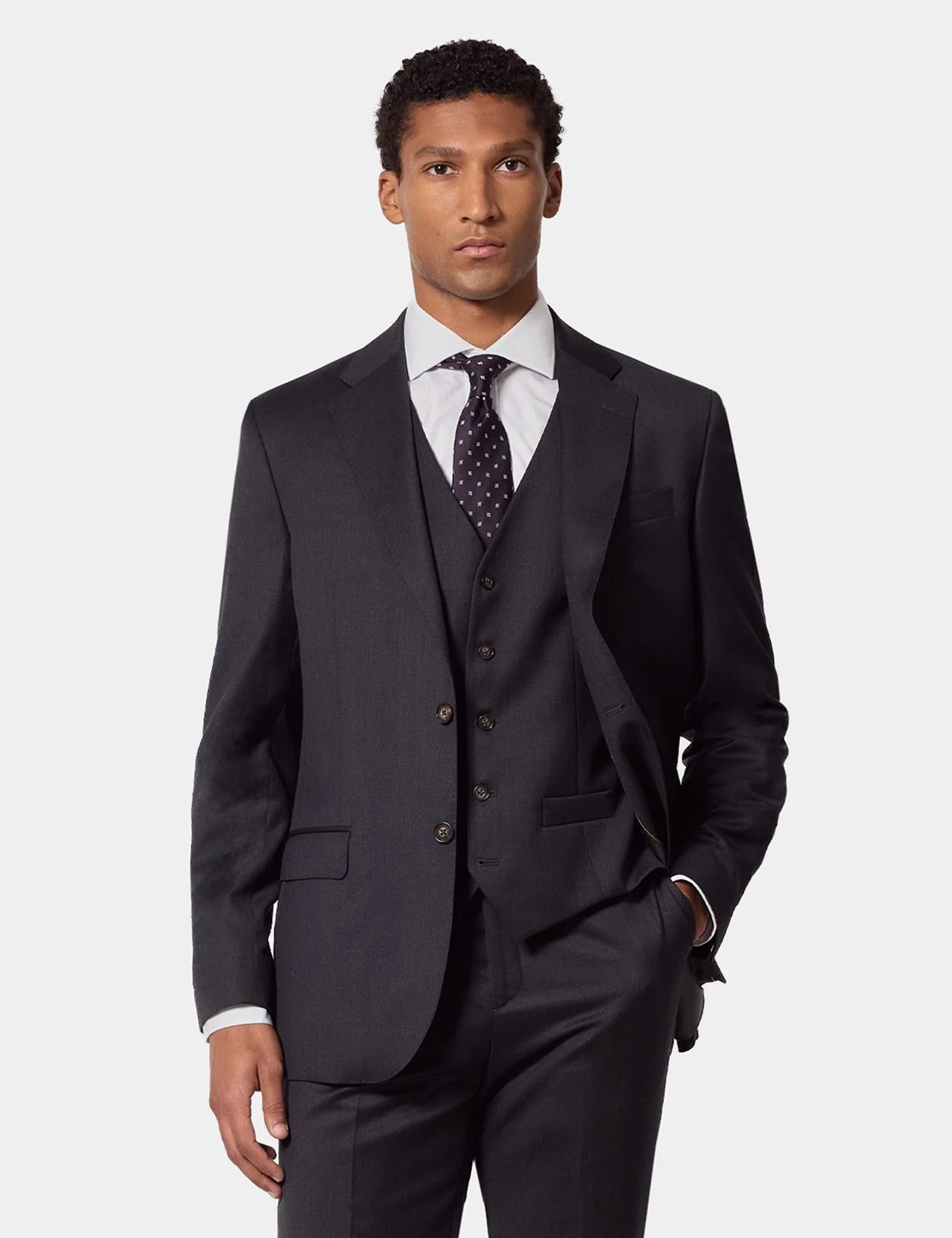 Tailored Fit Charcoal Twill 1913 Suit primary image