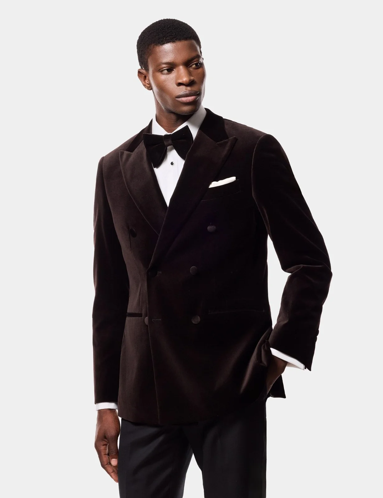 Tailored Fit Chocolate Brown Velvet Jacket primary image