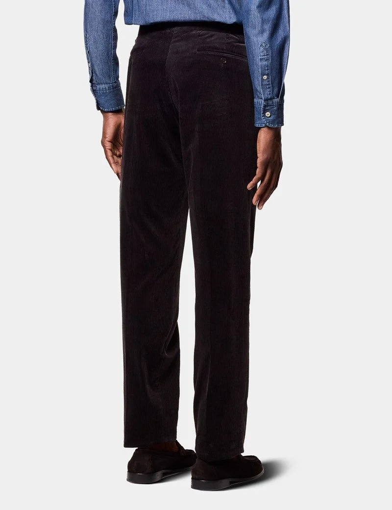 Tailored Fit Chocolate Cord 1913 Suit Trousers With Side Adjusters thumbnail 4