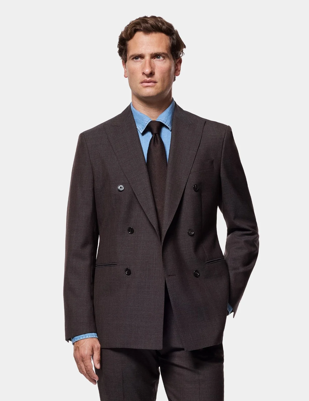 Tailored Fit Chocolate Crepe 1913 Suit Jacket primary image