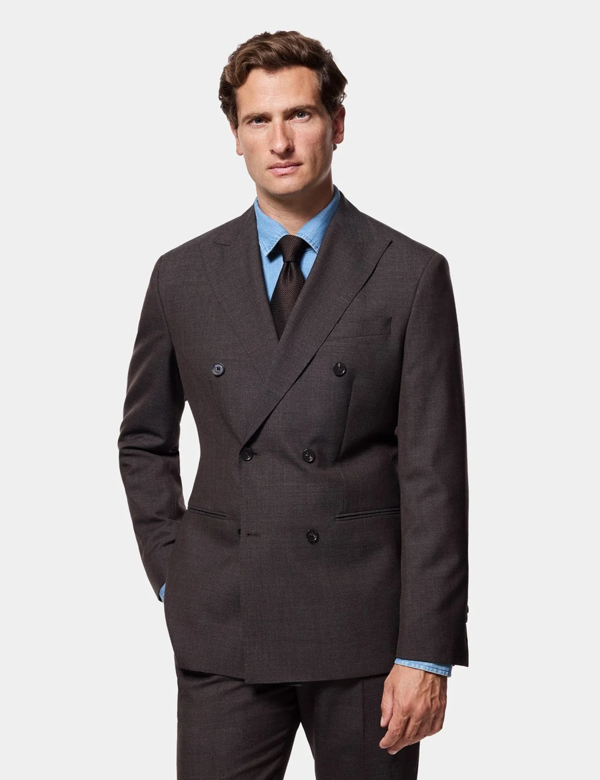 Tailored Fit Chocolate Crepe 1913 Suit primary image