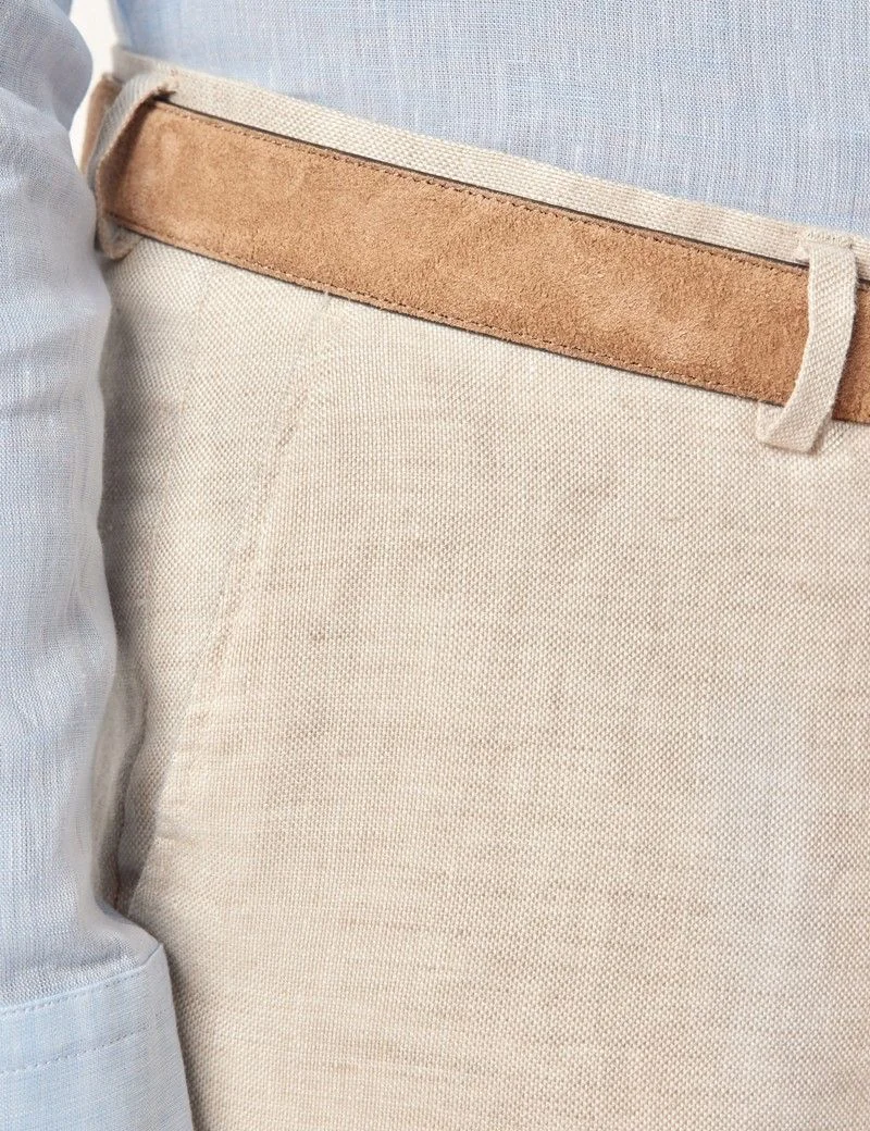 Tailored Fit Cream Semi Plain 1913 Linen Suit thumbnail 5