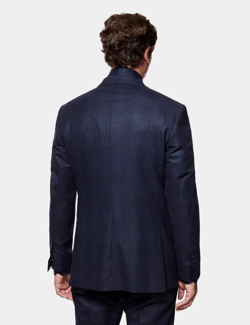 Tailored Fit Dark Blue Check 1913 Suit Jacket thumbnail 3