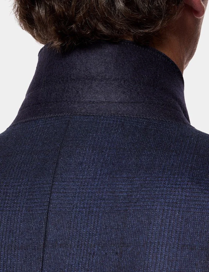 Tailored Fit Dark Blue Check 1913 Suit Jacket thumbnail 4
