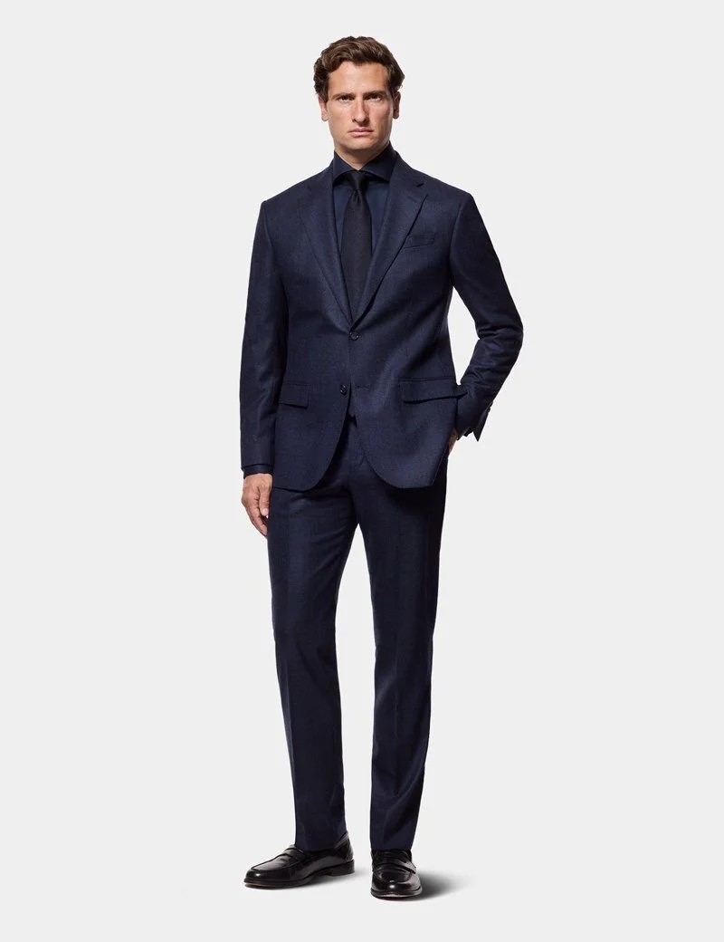 Tailored Fit Dark Blue Check 1913 Suit Jacket thumbnail 6