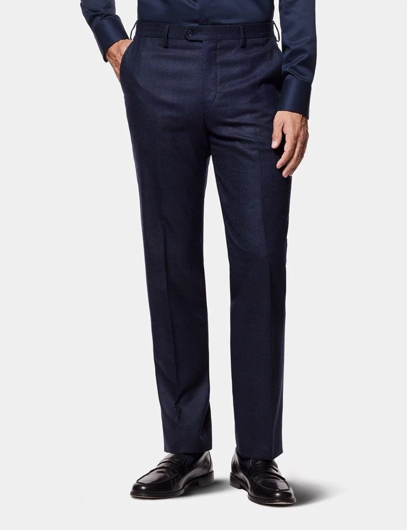 Tailored Fit Dark Blue Check 1913 Suit thumbnail 3