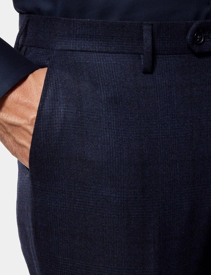 Tailored Fit Dark Blue Check 1913 Suit thumbnail 4