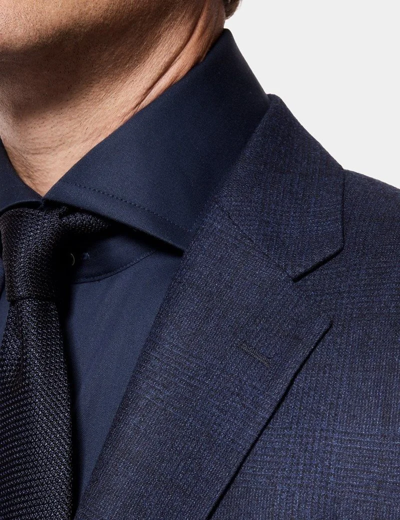 Tailored Fit Dark Blue Check 1913 Suit thumbnail 9