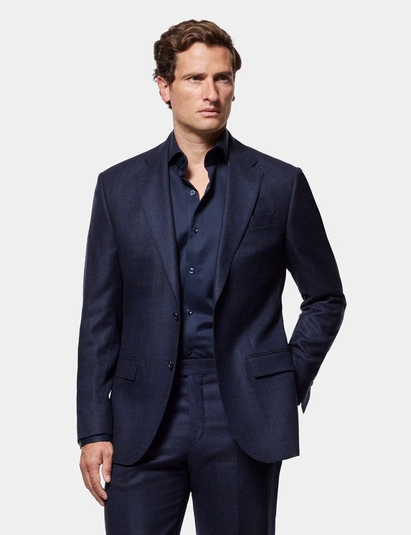 Tailored Fit Dark Blue Check 1913 Suit thumbnail 10
