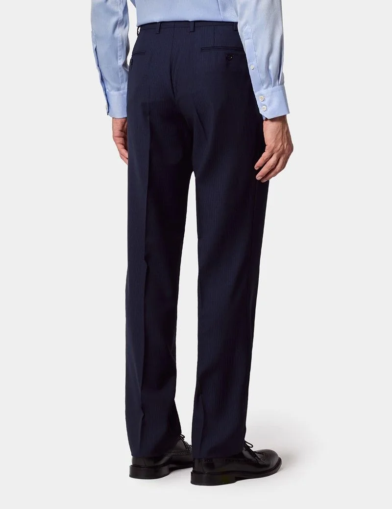 Tailored Fit Dark Blue Pinstripe Suit thumbnail 4