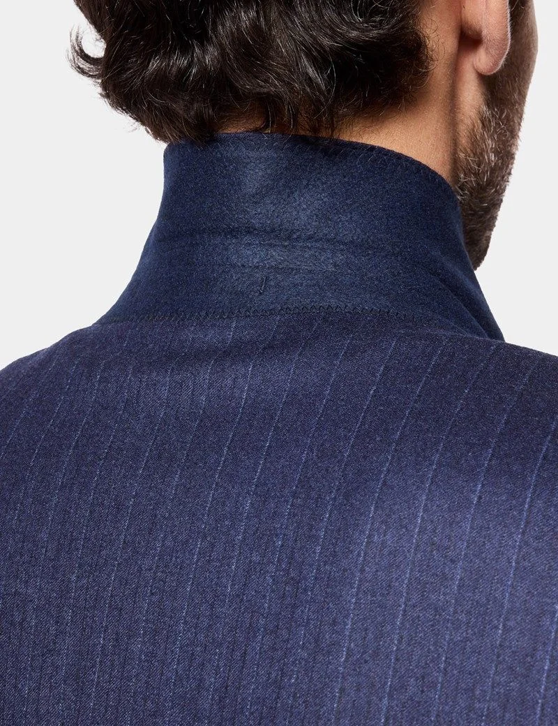 Tailored Fit Dark Blue Stripe 1913 Suit Jacket thumbnail 4