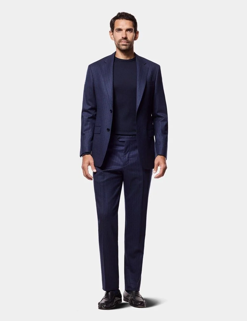 Tailored Fit Dark Blue Stripe 1913 Suit thumbnail 6
