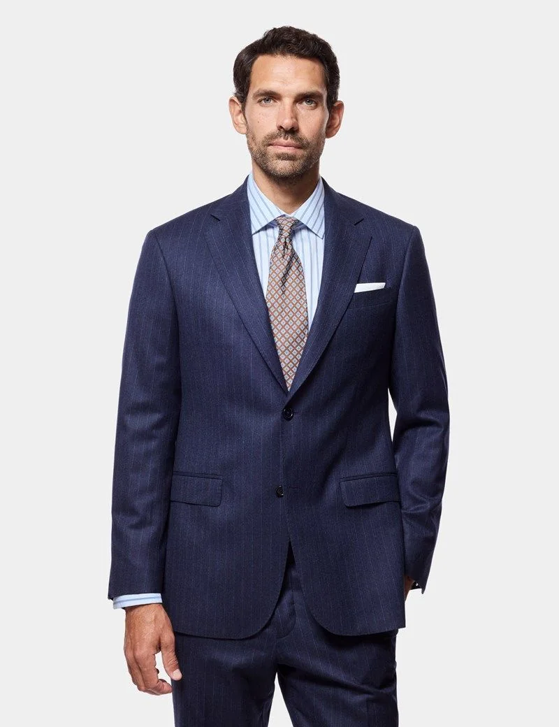 Tailored Fit Dark Blue Stripe 1913 Suit thumbnail 7