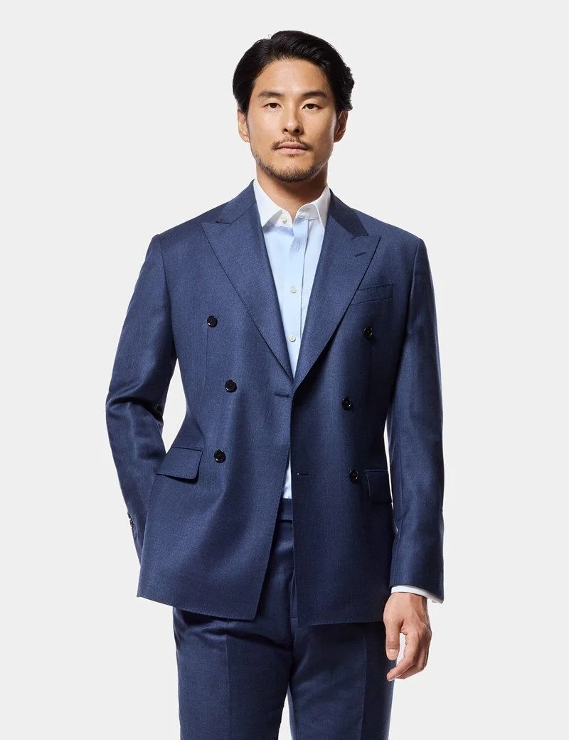 Tailored Fit Dark Blue Suit Jacket thumbnail 3