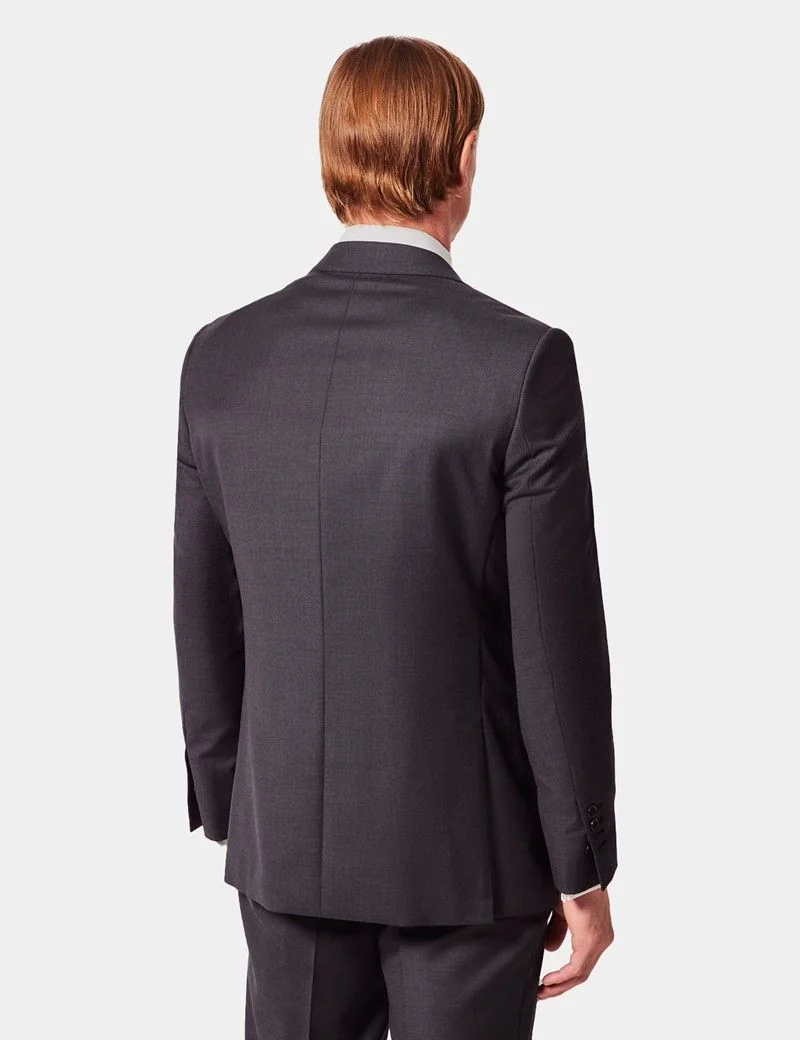 Tailored Fit Dark Charcoal Twill Suit Jacket thumbnail 6