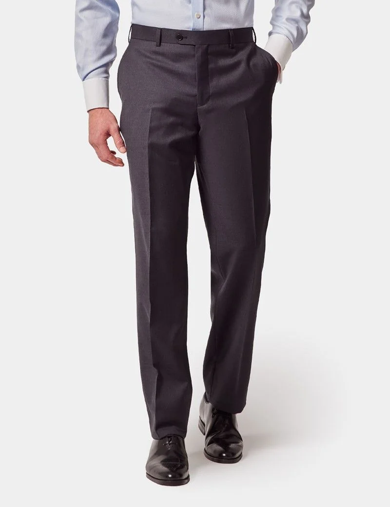 Tailored Fit Dark Charcoal Twill Suit thumbnail 4