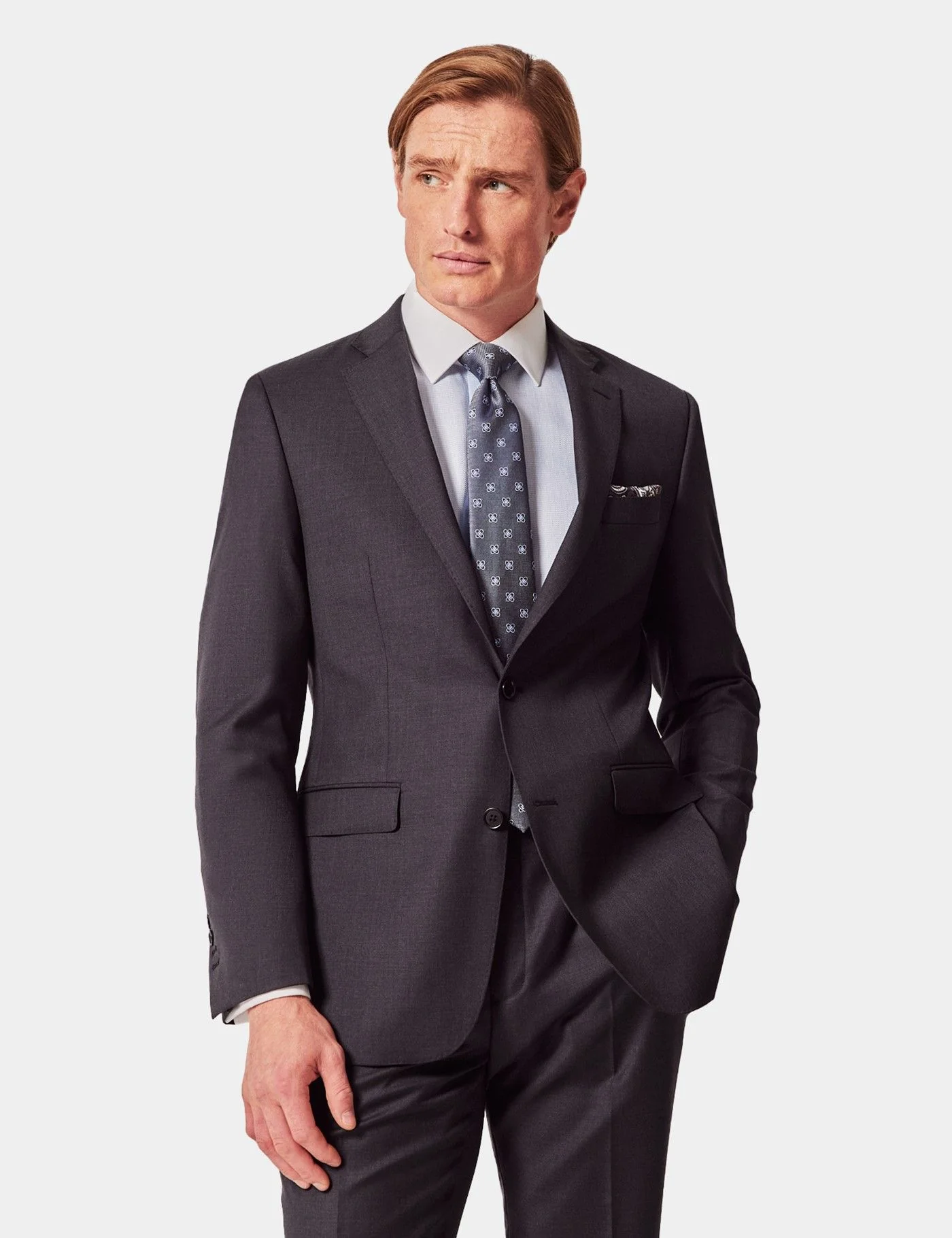 Tailored Fit Dark Charcoal Twill Suit primary image