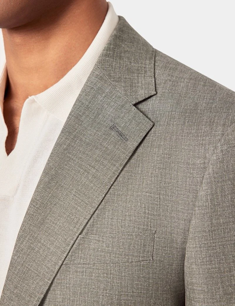 Tailored Fit Green Semi Plain 1913 Suit Jacket thumbnail 8