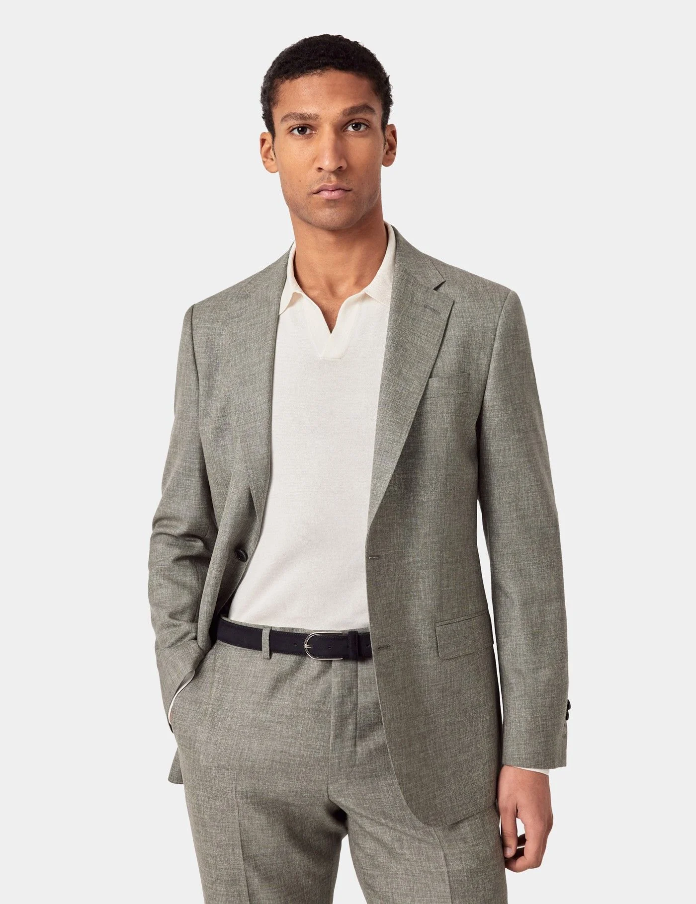 Tailored Fit Green Semi Plain 1913 Suit Jacket primary image