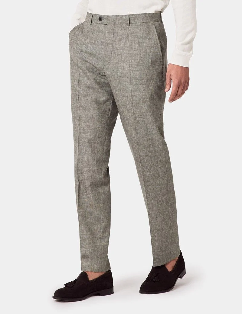 Tailored Fit Green Semi Plain 1913 Suit Trousers thumbnail 2