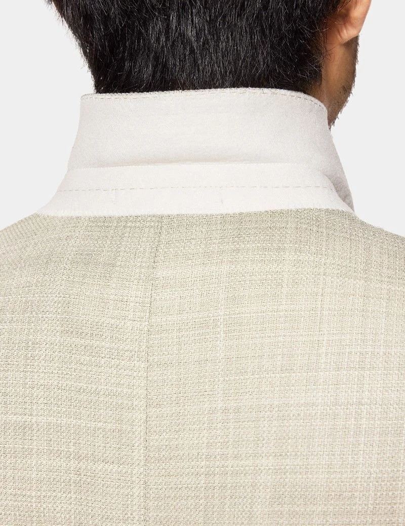 Tailored Fit Green Twill Wool-Silk Blazer thumbnail 6