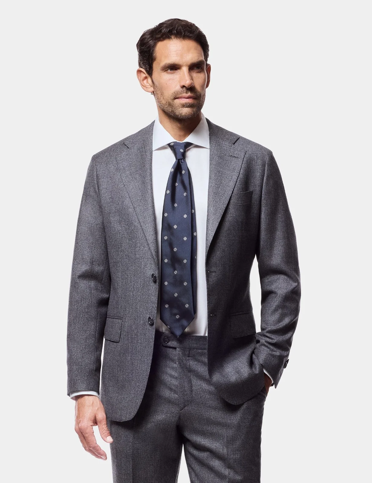 Tailored Fit Grey Crosshatch 1913 Suit Jacket
