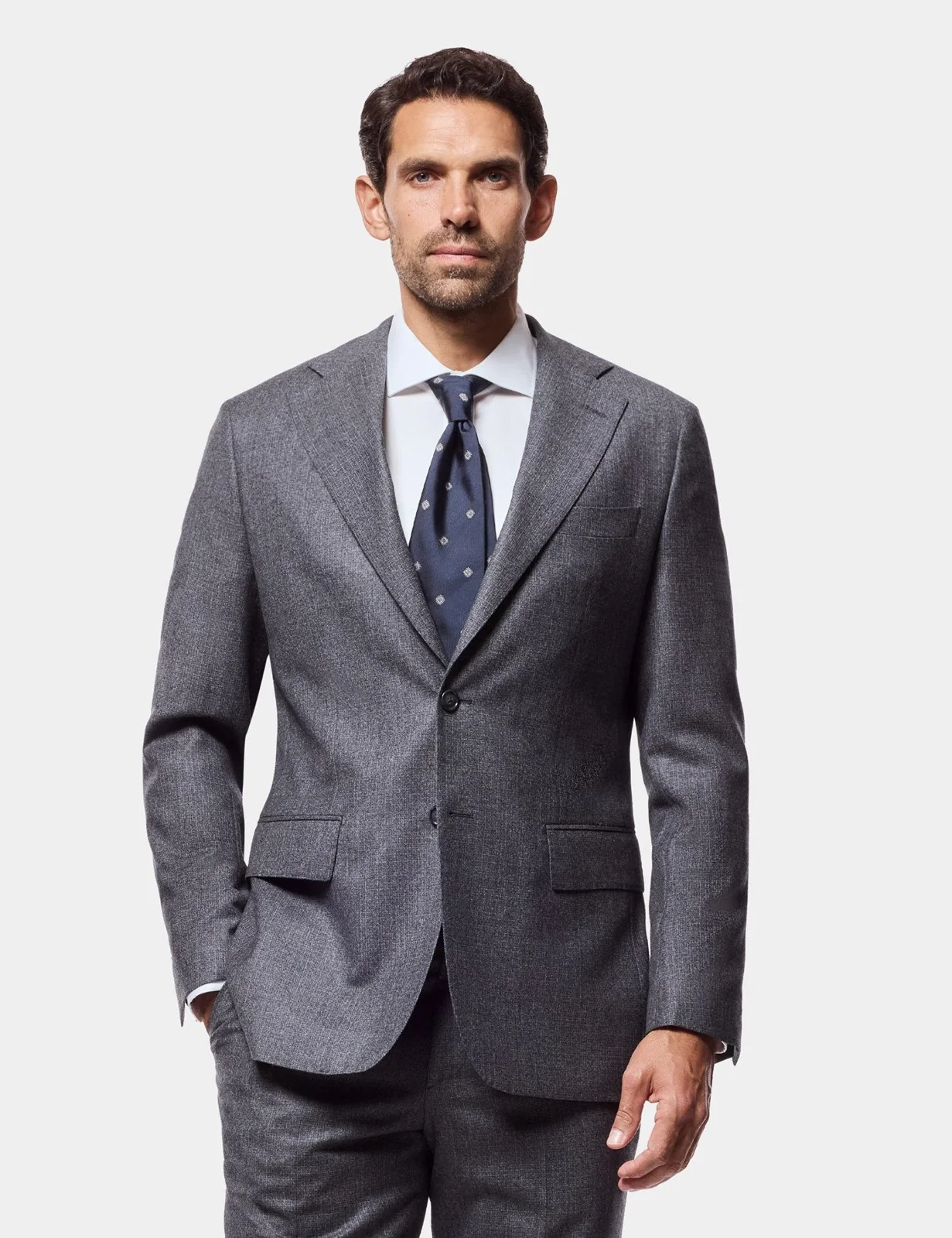 Tailored Fit Grey Crosshatch 1913 Suit
