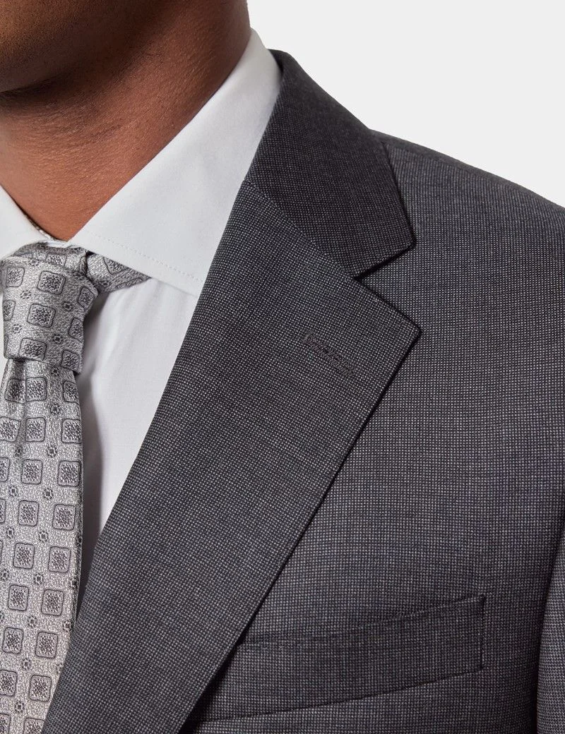 Tailored Fit Grey Semi Plain 1913 Suit Jacket thumbnail 2