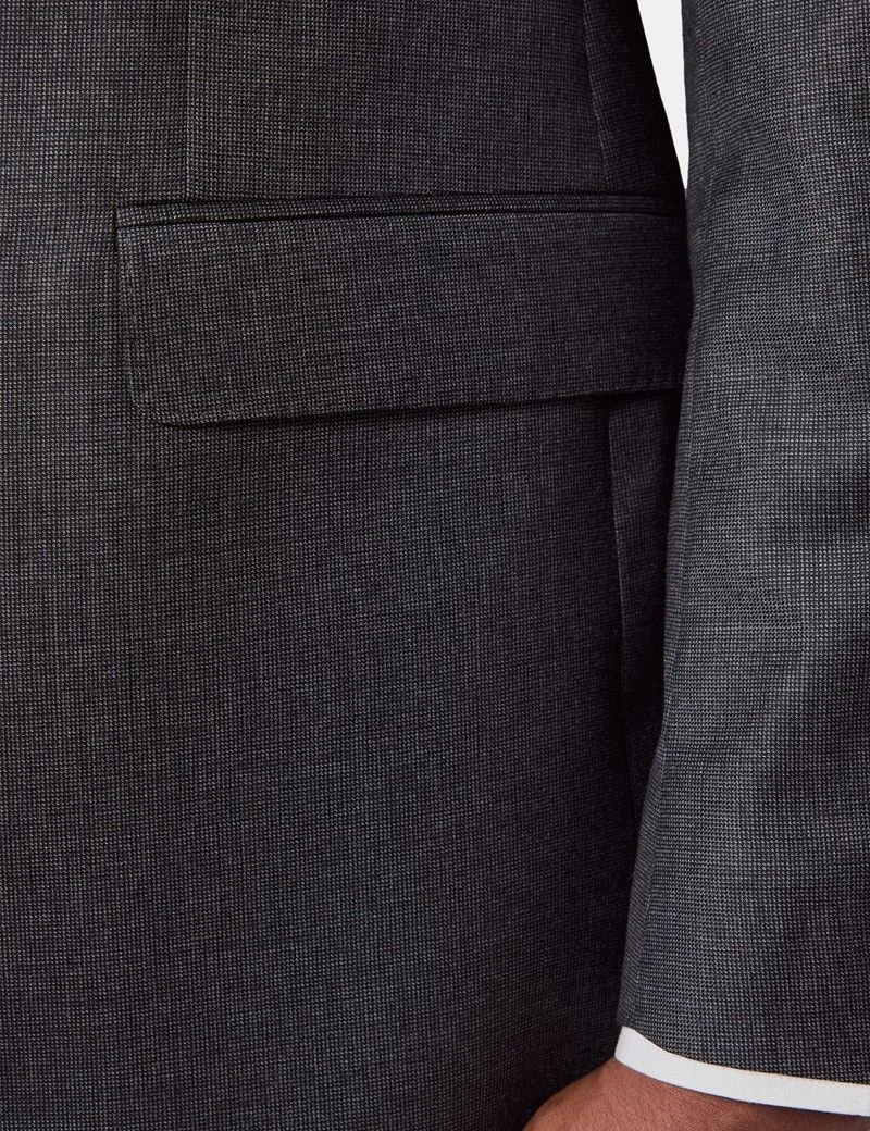 Tailored Fit Grey Semi Plain 1913 Suit Jacket thumbnail 3