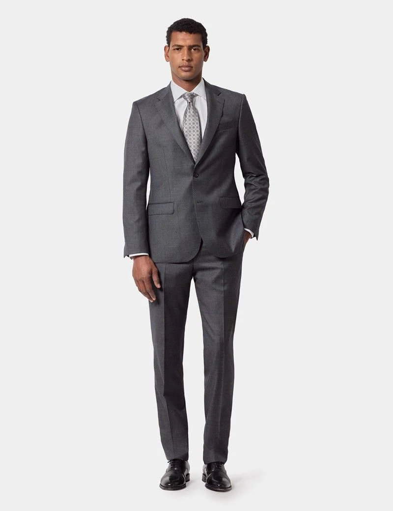 Tailored Fit Grey Semi Plain 1913 Suit Jacket thumbnail 7