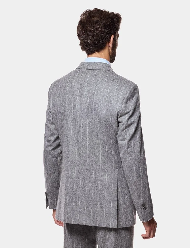 Tailored Fit Grey Stripe 1913 Suit Jacket thumbnail 4