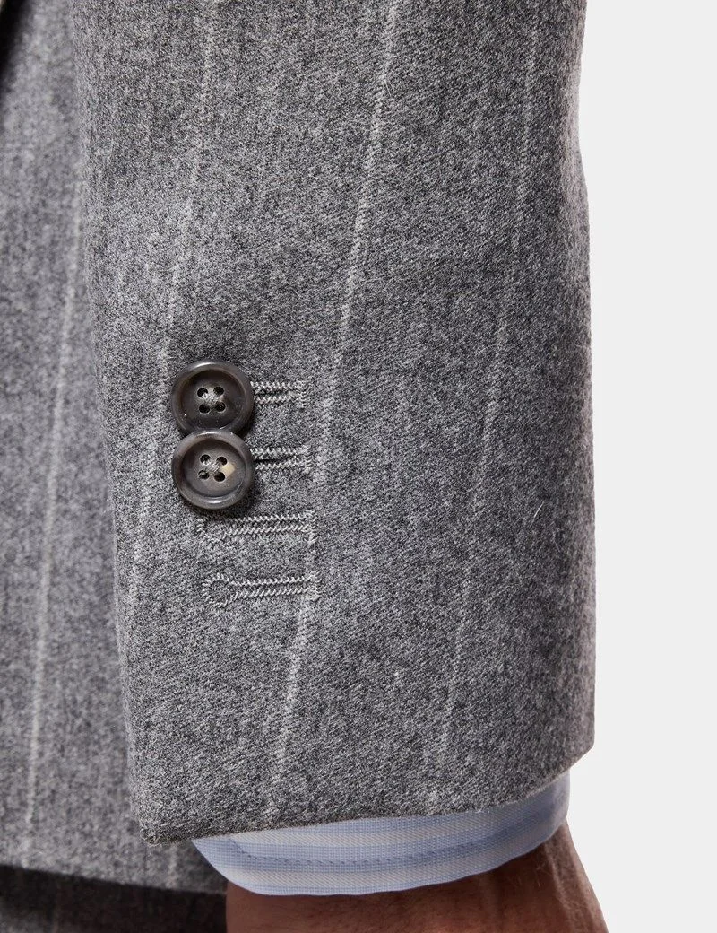 Tailored Fit Grey Stripe 1913 Suit Jacket thumbnail 5