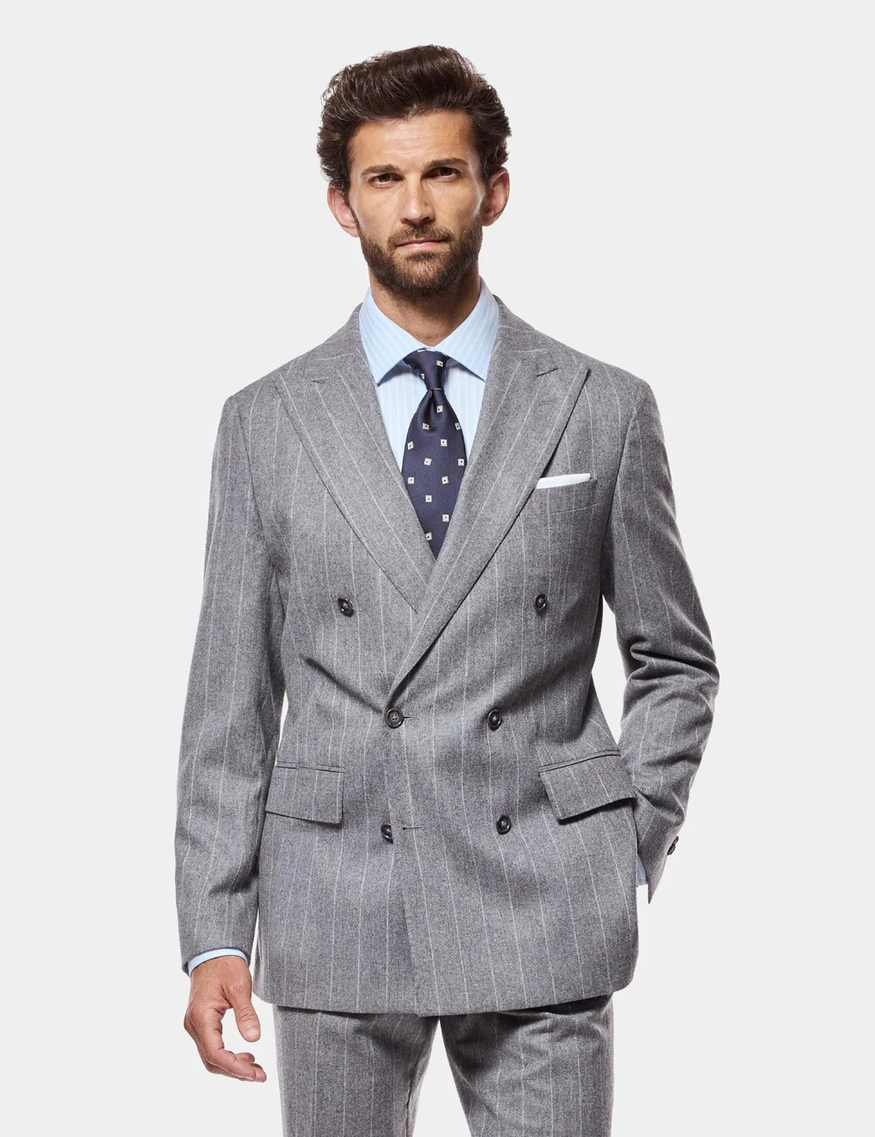 Tailored Fit Grey Stripe 1913 Suit Jacket