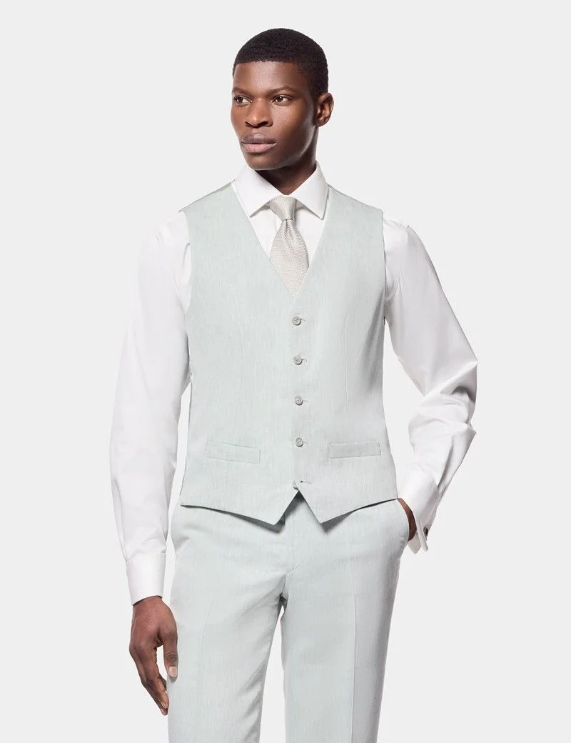 Tailored Fit Light Green 1913 Suit Waistcoat thumbnail 2