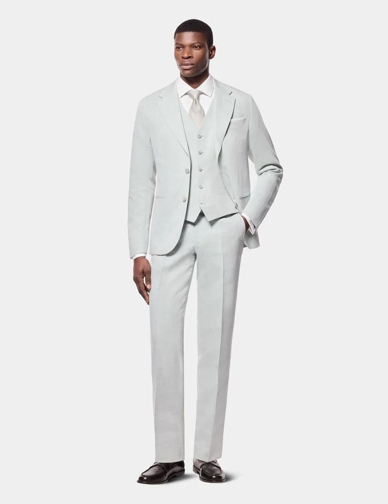 Tailored Fit Light Green 1913 Suit Waistcoat thumbnail 4