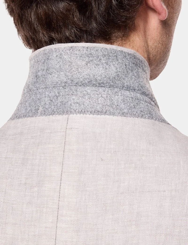Tailored Fit Light Grey Linen Suit thumbnail 3