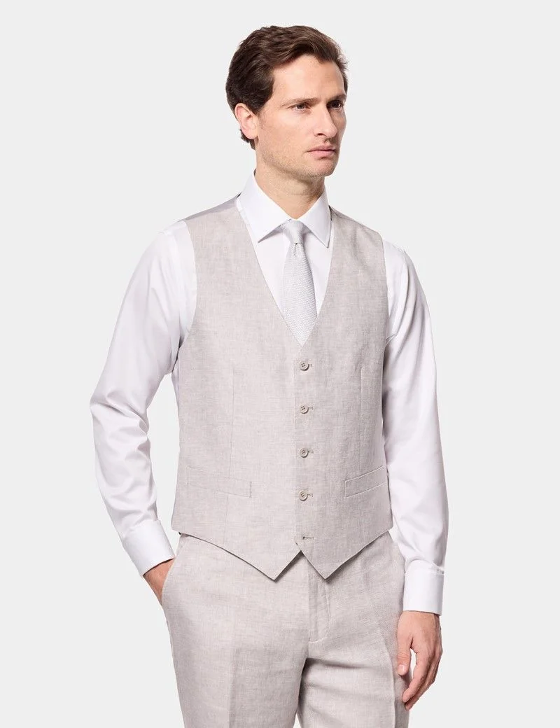 Tailored Fit Light Grey Linen Suit thumbnail 5