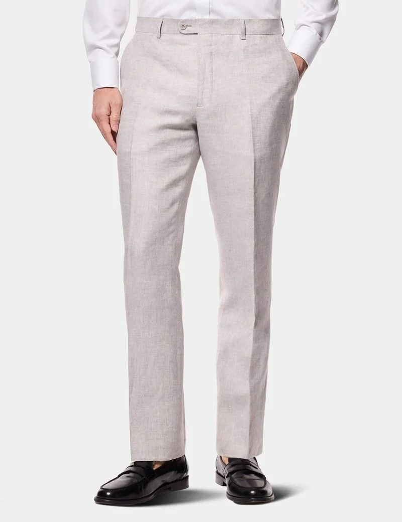 Tailored Fit Light Grey Linen Suit thumbnail 8