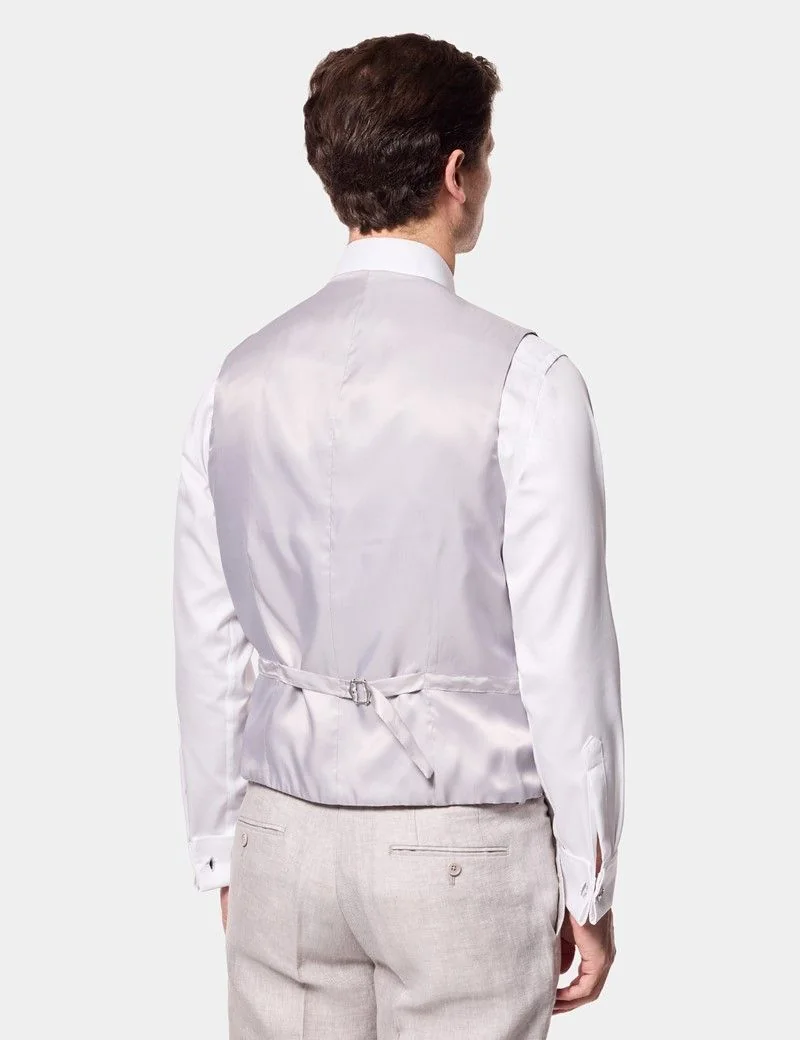 Tailored Fit Light Grey Waistcoat thumbnail 4